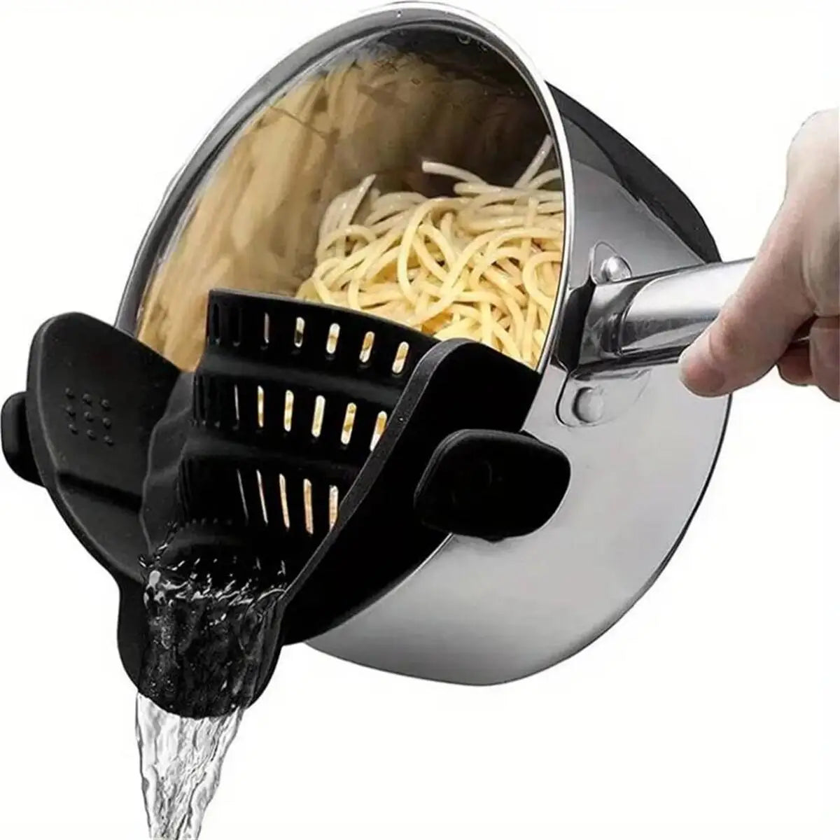 Clip-On Pot Strainer — Drain Pasta & Veggies Hands-Free