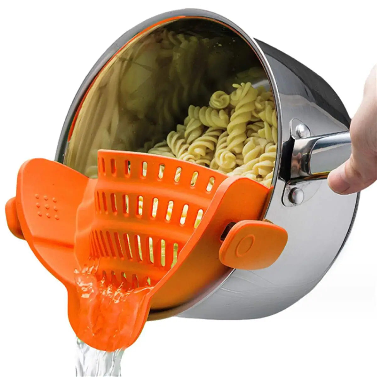 Clip-On Pot Strainer — Drain Pasta & Veggies Hands-Free