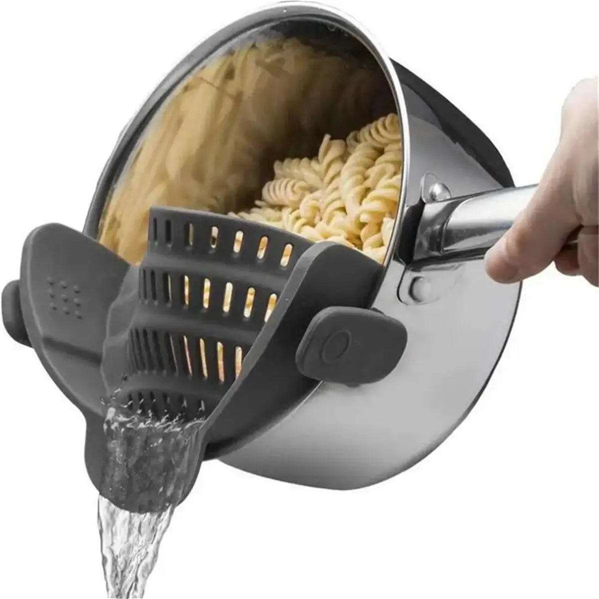 Clip-On Pot Strainer — Drain Pasta & Veggies Hands-Free