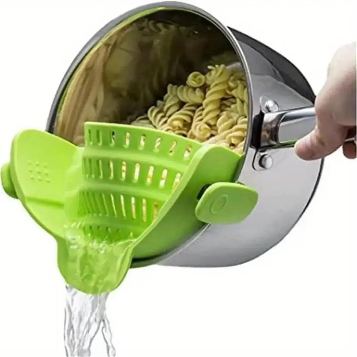 Clip-On Pot Strainer — Drain Pasta & Veggies Hands-Free
